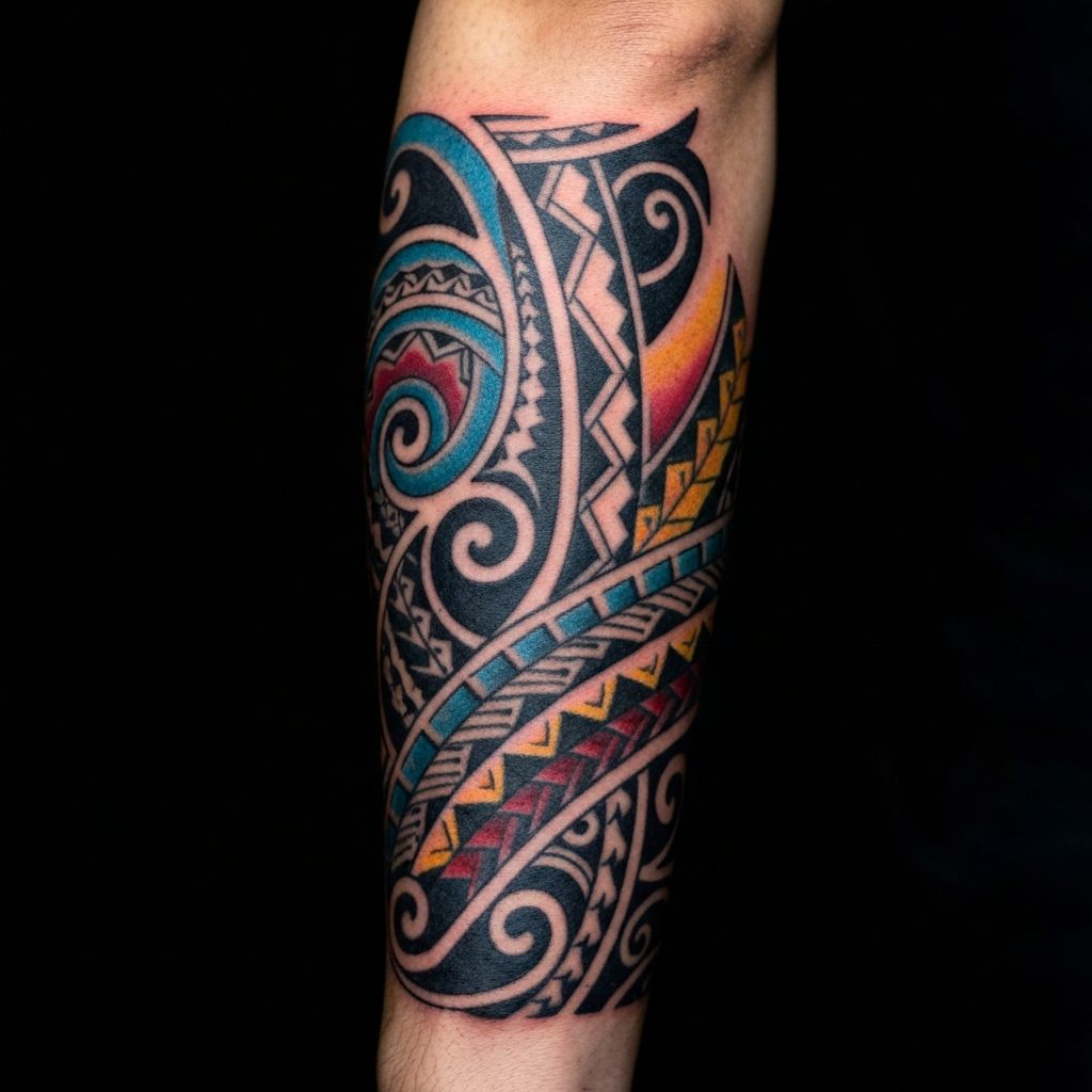 Vibrant color traditional tattoo art